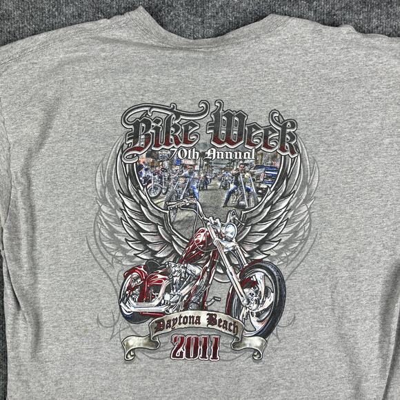 Vintage Other - Bike Week T-Shirt Mens XL Gray 2011 Daytona Beach Graphic Biker Vintage Wear